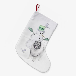 Heilige Weihnachtszeit Snowman Malerei Hund Kunst Kleiner Weihnachtsstrumpf