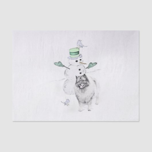 Heilige Weihnachtszeit Snowman Malerei Hund Kunst Seidenpapier (Vorderseite)