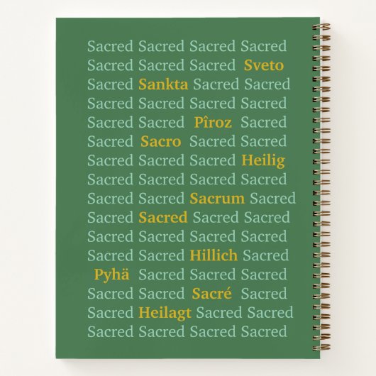 Heilige Worte Notizblock (Rückseite)