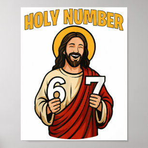 Heilige Zahl 67 Christlich 6 7 Meme Männer Frauen Poster