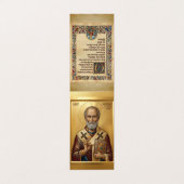 Heiligen Nikolaus Gebetskarte Visitenkarten (Außenseite Aufgefaltet)