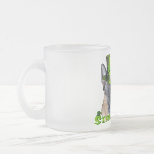Heiligen Patrick Schäferhund-InhaberTasse/Stein Mattglastasse (Links)