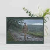 Heiligenbild | Heiliger Wenzel beim Gehen im Regen Einladung (Stehend Vorderseite)