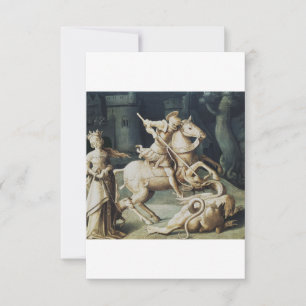 Heiligenbildkarte 'Georg der Drachentöter' Dankeskarte