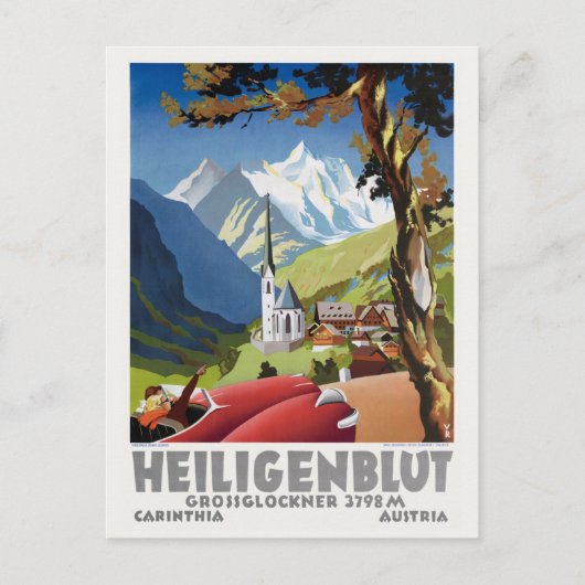 Heiligenblut Austria Vintage Poster Postkarte (Vorderseite)