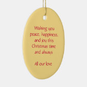 Heiligenenfrieden, fröhliche rote Verzierung Keramik Ornament (Rechts)