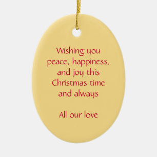 Heiligenenfrieden, fröhliche rote Verzierung Keramik Ornament