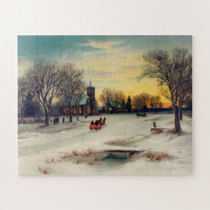 Heiliger Abend 1885 W C Bauer Schlittenfahrt zur K Puzzle