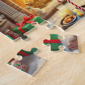 Heiliger Abend Golden Retriever Gemütlicher Kamin Puzzle (Seite)
