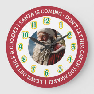 Heiliger Abend Santa-Uhr Große Wanduhr