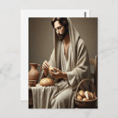 Heiliger Akt Jesu Breaking Brot Postkarte (Vorne/Hinten)