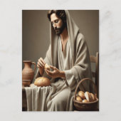 Heiliger Akt Jesu Breaking Brot Postkarte (Vorderseite)