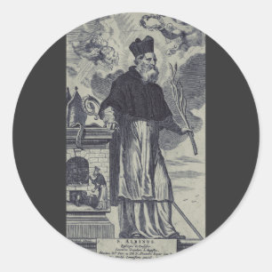 Heiliger Albinus von Angers Ehrwürdiger Bischof de Runder Aufkleber