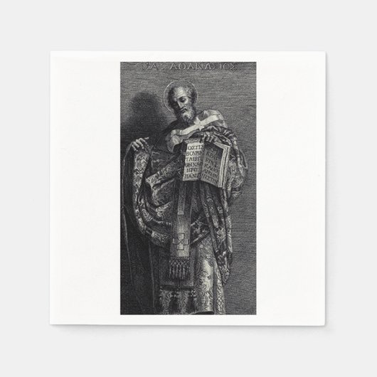 Heiliger Athanasius von Alexandria Papst und Patri Serviette (Vorderseite)