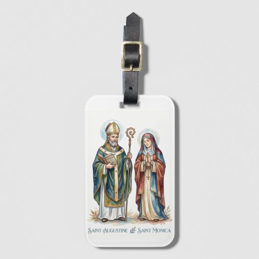 Heiliger Augustinus & Heilige Monica Gepäckanhänger (Vorderseite Vertikal)