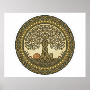 Heiliger Baum des Lebens keltische Kunst Poster