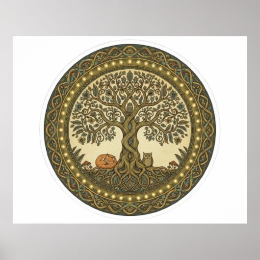 Heiliger Baum des Lebens keltische Kunst Poster (Vorne)