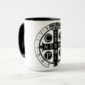 Heiliger Benedict-Medaille 15 Unze Tasse (Vorderseite Links)