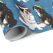 Heiliger Bernard und Berner Hund Weihnachten Geschenkpapier (Rolleneckpunkt)