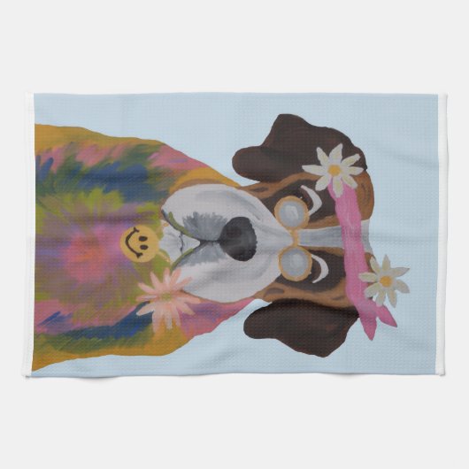 Heiliger Bernhard Hippie Geschirrtuch (Horizontal)