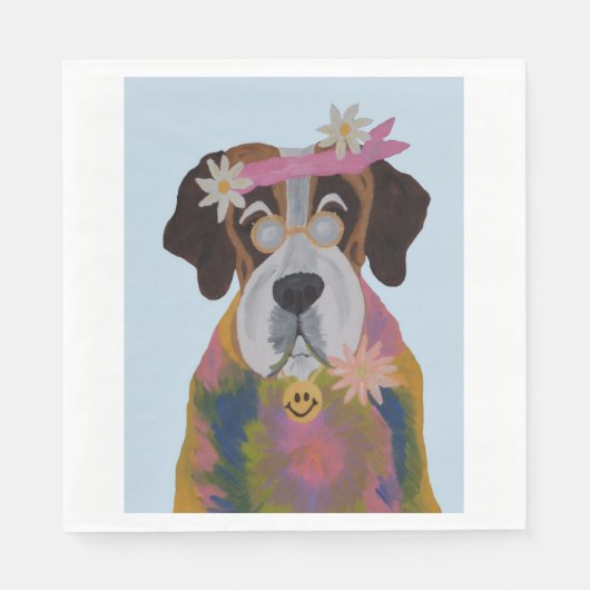 Heiliger Bernhard Hippie Serviette (Vorderseite)