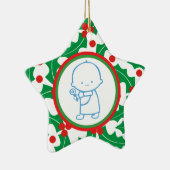 Heiliger Berry Baby's 1. Weihnachtsdekoration Keramikornament (Rechts)