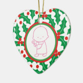 Heiliger Berry Baby's 1. Weihnachtsdekoration Keramikornament (Links)