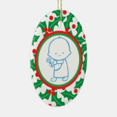 Heiliger Berry Baby's 1. Weihnachtsdekoration Keramikornament (Rechts)