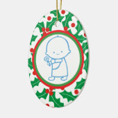 Heiliger Berry Baby's 1. Weihnachtsdekoration Keramikornament (Links)