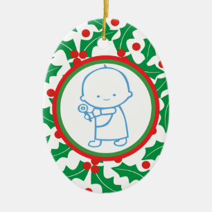 Heiliger Berry Baby's 1. Weihnachtsdekoration Keramikornament
