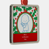 Heiliger Berry Baby's 1. Weihnachtsdekoration Silbernes Ornament (Rechts)