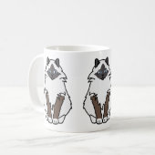 Heiliger Birman Katzen-Cartoon Kaffeetasse (Vorderseite Links)