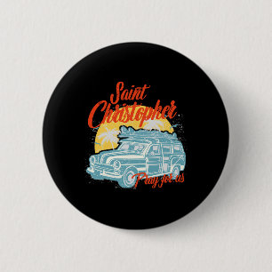 Heiliger Christoph Surfer Typ Surfen Männer Strand Button