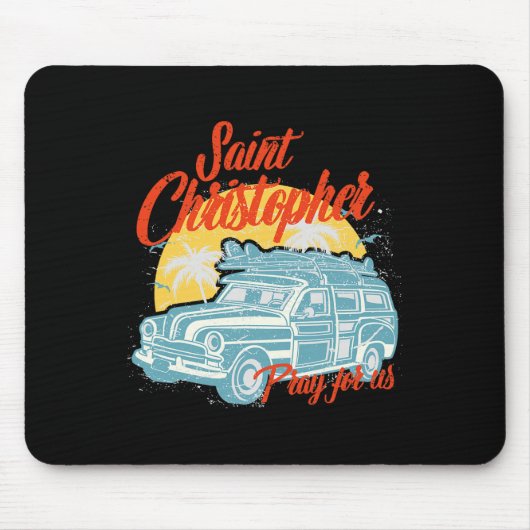 Heiliger Christoph Surfer-Typ Surft Männer Strand Mousepad (Vorne)