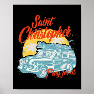 Heiliger Christoph Surfer Typ Surft Männer Strand Poster