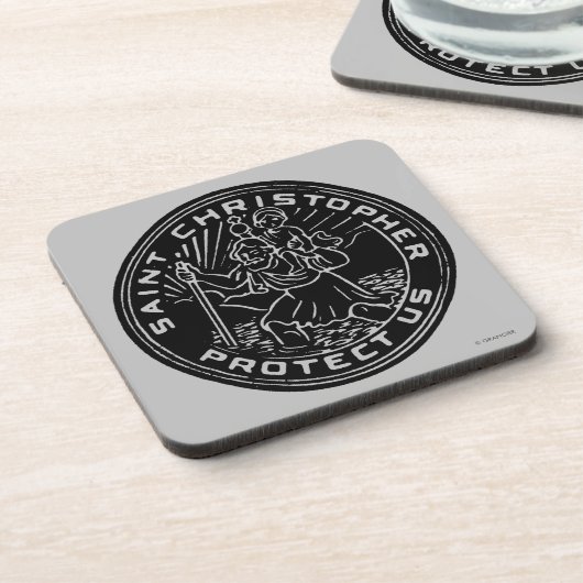 Heiliger Christophorus-Medaille Getränkeuntersetzer (Linke Seite)