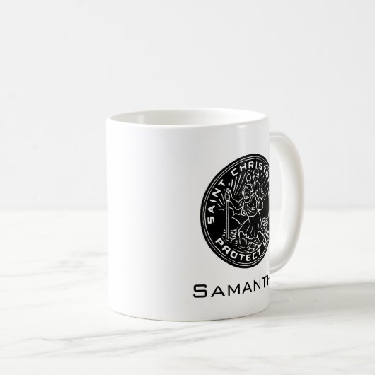 Heiliger Christophorus-Medaille Kaffeetasse (VorderseiteRechts)