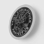 Heiliger Christophorus-Medaille Runde Wanduhr (Winkel)