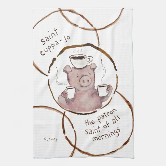 Heiliger Cuppa Jo Absurdi-Teetuch Geschirrtuch (Vertikal)