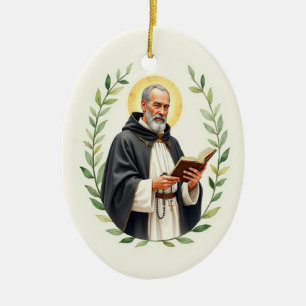 Heiliger Dominikus, Gottes Frieden und Segen Schri Keramik Ornament