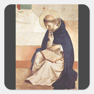 Heiliger Dominikus von Fra Angelico Renaissance Fe Quadratischer Aufkleber