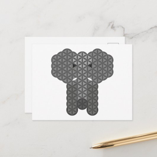 Heiliger Elefant - Elefant des Lebens. Postkarte (Vorderseite/Rückseite Beispiel)