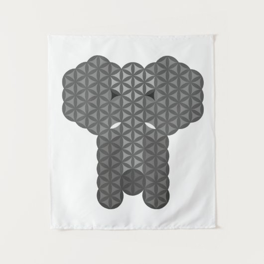 Heiliger Elefant - Elefant des Lebens. Wandteppich (Vorderseite)