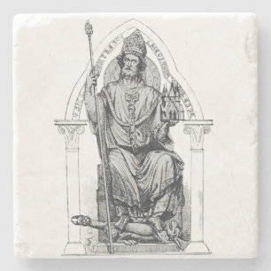 Heiliger Eleutherius von Tournai Bischof Steinuntersetzer