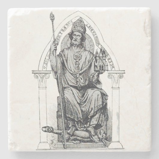 Heiliger Eleutherius von Tournai Bischof Steinuntersetzer (Vorderseite)