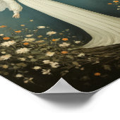 Heiliger Engel mit Flügeln, zwischen Blume Poster (Ecke)