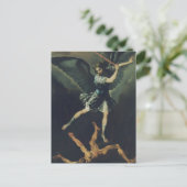 Heiliger Erzengel Michael besiegt den Teufel Postkarte (Stehend Vorderseite)