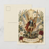 Heiliger Erzengel Michael, bitte für uns Postkarte (Vorne/Hinten)