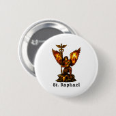 Heiliger Erzengel Raphael Christliche Kunst Glaube Button (Vorne & Hinten)
