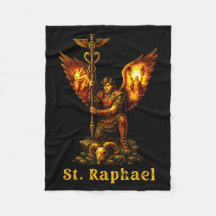 Heiliger Erzengel Raphael Christliche Kunst Glaube Fleecedecke